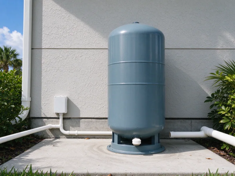 New pressure tank waiting for connection