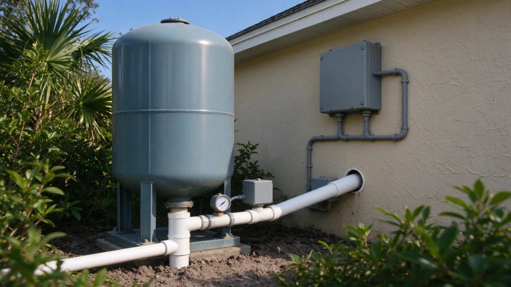 Pressure switch, gauge and control box on a well system