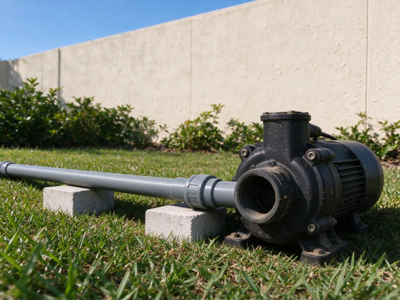 Supported suction pipe leading into a jet pump